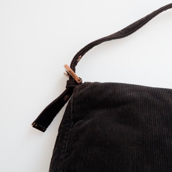 Authentic Preowned Fendi Black Corduroy Baguette Shoulder Bag - Picture 8 of 13